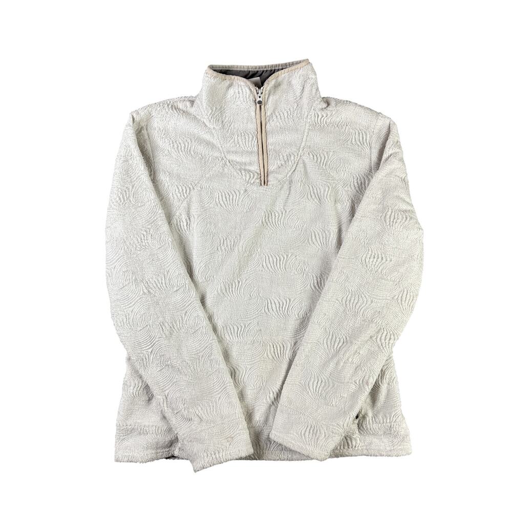 The North Face Fleece Pullover XL Quarter Zip White Textured